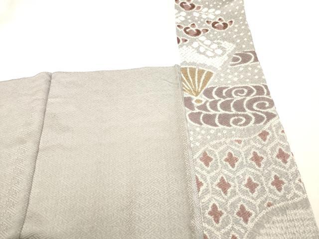 平和屋着物●訪問着　総絞り　扇面草花文　正絹　逸品　DAAR4313tw