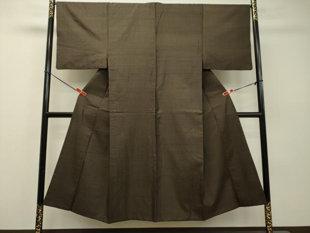 平和屋着物●男性 紬 格子 正絹 逸品 DAAR4315tw