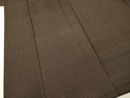 平和屋着物●男性 紬 格子 正絹 逸品 DAAR4315tw