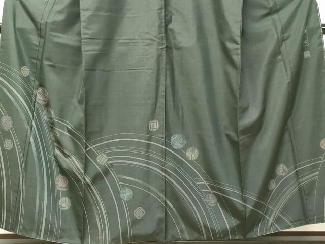 平和屋着物●本場縞大島紬 訪問着 作家物 曲水 正絹 逸品 DAAR4319tw