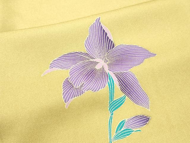 平和屋着物●上質な小紋　草花文　金彩　正絹　逸品　DAAR4325tw