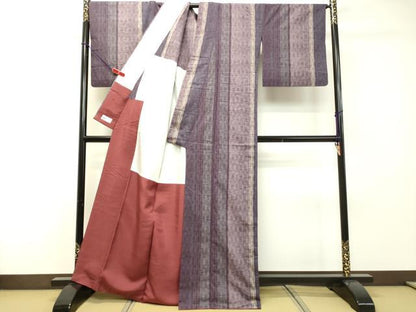 平和屋着物●上質な紬 間道 やまと誂製 背抜き仕立て 正絹 逸品 DAAR4328tw