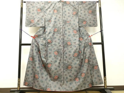 平和屋着物●本場大島紬 7マルキ 草花文 正絹 逸品 DAAR4330tw