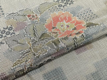 平和屋着物●本場大島紬 7マルキ 草花文 正絹 逸品 DAAR4330tw