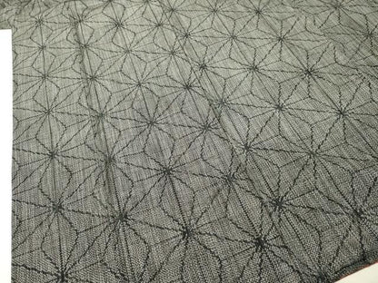 平和屋着物●上質な紬 麻の葉文様 正絹 逸品 DAAR4338tw