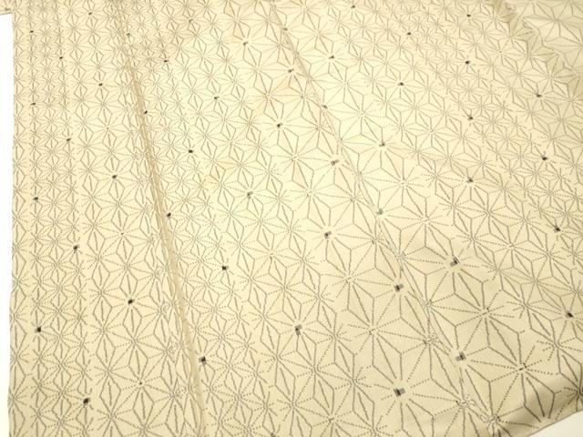 平和屋着物●上質な紬 麻の葉文様 正絹 逸品 未使用 DAAR4342tw