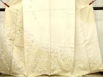 平和屋着物●訪問着　刺繍　枝垂れ桜　暈し染め　金糸　さが美扱い　正絹　逸品　DAAR4351tw