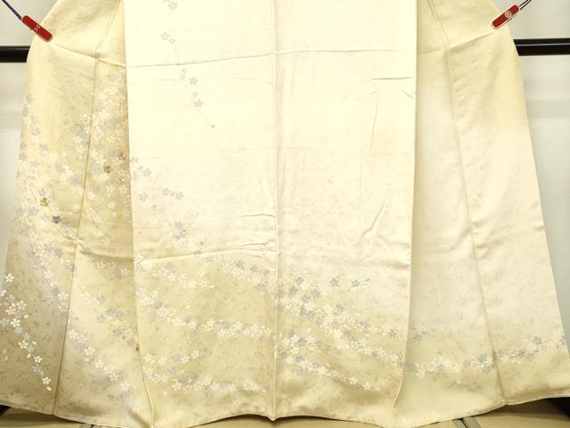 平和屋着物●訪問着　刺繍　枝垂れ桜　暈し染め　金糸　さが美扱い　正絹　逸品　DAAR4351tw
