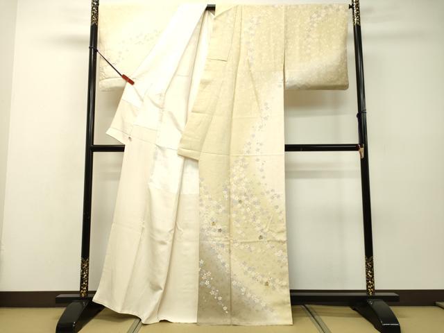 平和屋着物●訪問着　刺繍　枝垂れ桜　暈し染め　金糸　さが美扱い　正絹　逸品　DAAR4351tw