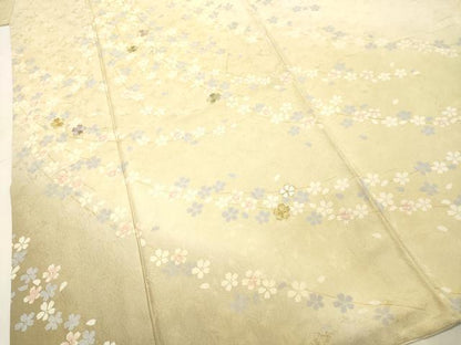 平和屋着物●訪問着　刺繍　枝垂れ桜　暈し染め　金糸　さが美扱い　正絹　逸品　DAAR4351tw