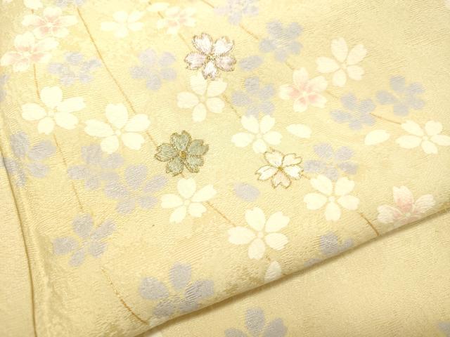 平和屋着物●訪問着　刺繍　枝垂れ桜　暈し染め　金糸　さが美扱い　正絹　逸品　DAAR4351tw