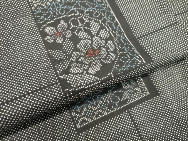 平和屋着物●本場大島紬　7マルキ　色紙重ね草花文　正絹　逸品　DAAR4355tw