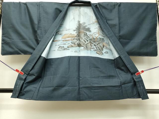 平和屋着物●男性　本場大島紬　アンサンブル　100亀甲　総詰め　正絹　逸品　DAAR4392tw