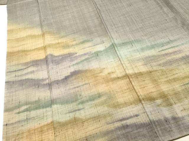 平和屋着物●訪問着 紬地 霞文 暈し染め 正絹 逸品 DAAR4413tw