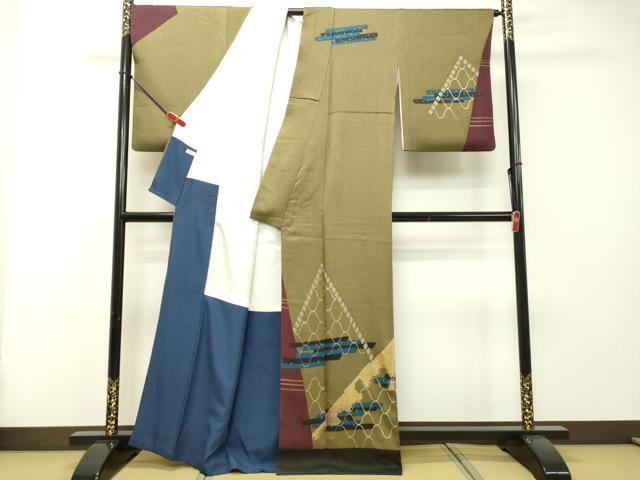 平和屋着物●ファッションデザイナー HIROKO KOSHINO コシノヒロコ 訪問着 抽象文様 金彩 正絹 逸品 DAAR4416tw