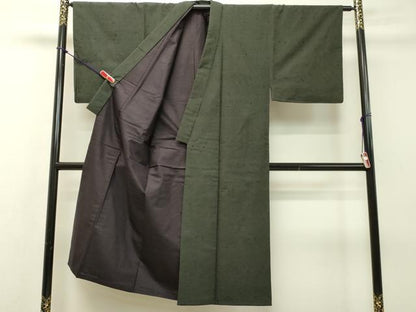 平和屋着物●男性 髭紬 革色 正絹 逸品 DAAR4420tw