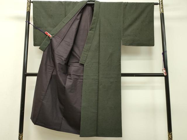 平和屋着物●男性 髭紬 革色 正絹 逸品 DAAR4420tw