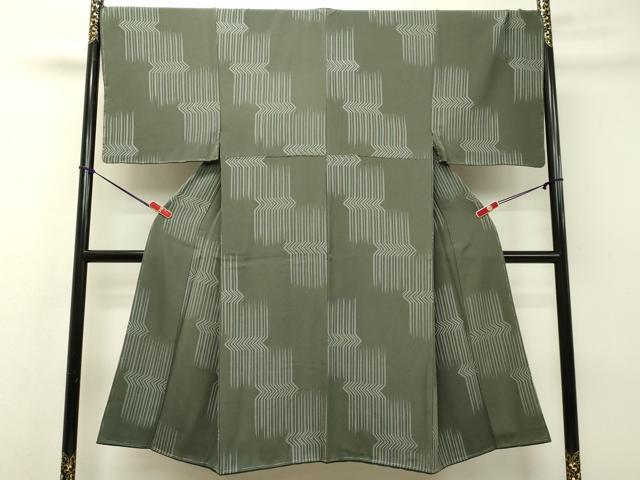 平和屋着物●男性　小紋　幾何学文様　正絹　逸品　未使用　DAAR4436tw