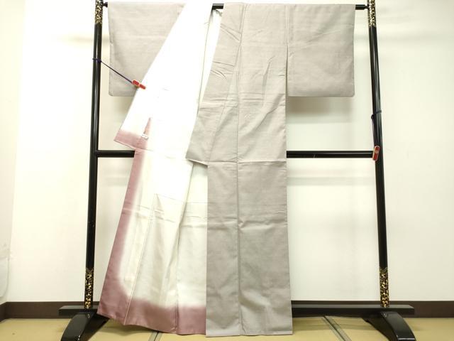 平和屋着物●結城紬　牡丹鼠色　ますいわ屋扱い　正絹　逸品　DAAR4440tw