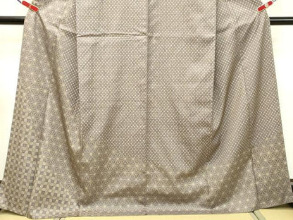 平和屋着物●訪問着 花織 麻の葉文様 格子 京都きもの友禅扱い 正絹 逸品 DAAR4446tw