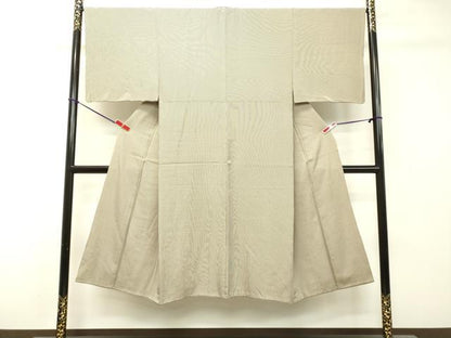 平和屋着物●男性 江戸小紋 万筋 黒橡色×灰白色 正絹 逸品 DAAR4451tw