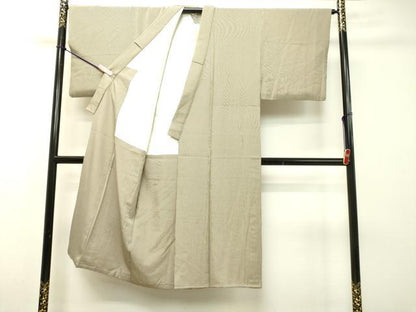 平和屋着物●男性 江戸小紋 万筋 黒橡色×灰白色 正絹 逸品 DAAR4451tw