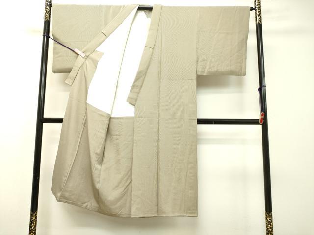 平和屋着物●男性 江戸小紋 万筋 黒橡色×灰白色 正絹 逸品 DAAR4451tw