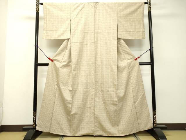 平和屋着物●上質な紬　変わり格子　正絹　逸品　DAAR4459tw