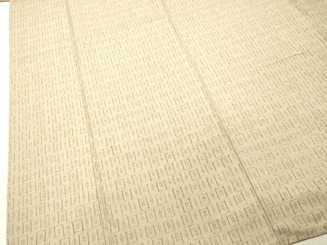 平和屋着物●上質な紬　変わり格子　正絹　逸品　DAAR4459tw