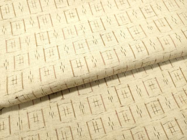平和屋着物●上質な紬　変わり格子　正絹　逸品　DAAR4459tw