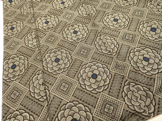 平和屋着物●希少　本場大島紬　龍郷絣　風景花菱文　正絹　逸品　未使用　DAAR4464tw
