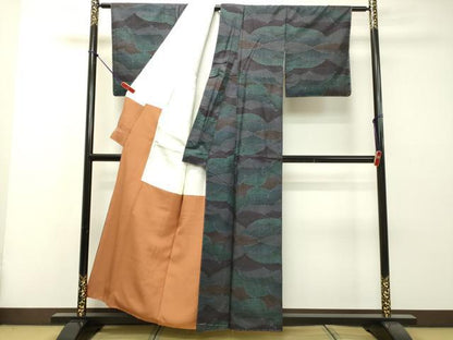 平和屋着物●本場大島紬 7マルキ 霞文 正絹 逸品 未使用 DAAR4471tw