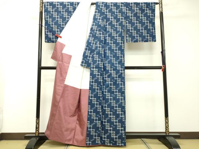 平和屋着物●本場琉球絣 紬 正絹 逸品 DAAR4475tw