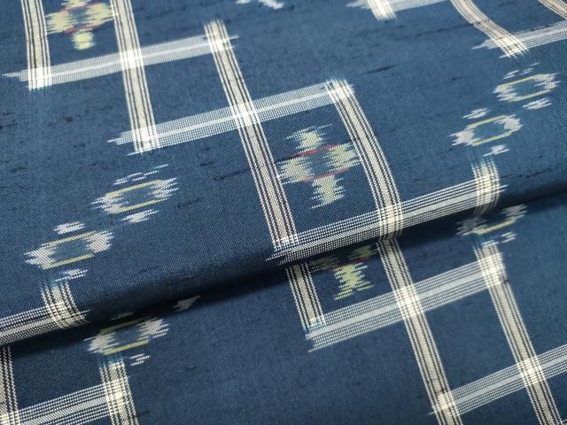 平和屋着物●本場琉球絣 紬 正絹 逸品 DAAR4475tw