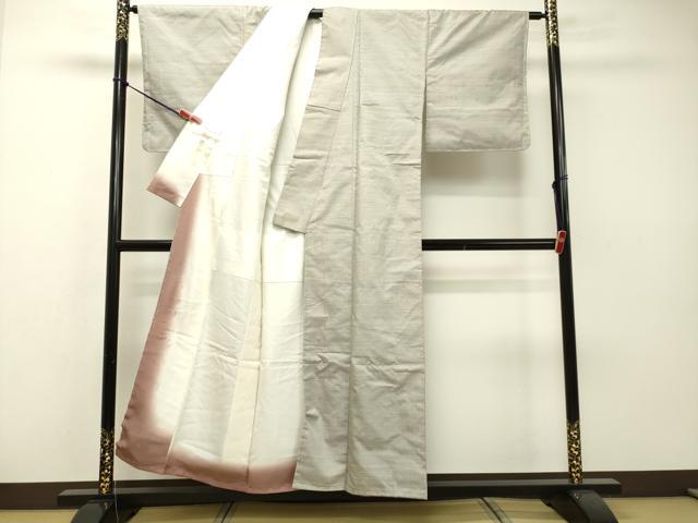 平和屋着物●紅花紬 米沢 霞文 正絹 逸品 未使用 DAAR4482tw