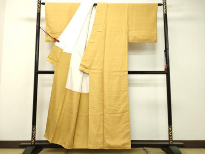 平和屋着物●上質な紬 花葉色 正絹 逸品 DAAR4494tw