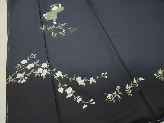 平和屋着物●訪問着 童子草花文 暈し染め 金銀彩 正絹 逸品 未使用 DAAR4495tw