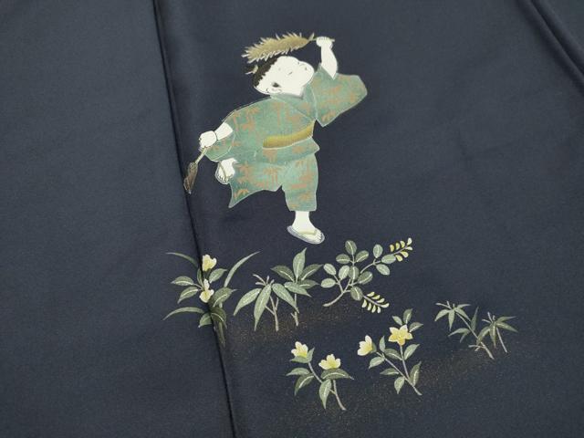 平和屋着物●訪問着 童子草花文 暈し染め 金銀彩 正絹 逸品 未使用 DAAR4495tw