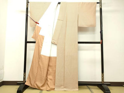 平和屋着物●東京の老舗呉服問屋　菱一　江戸小紋　縞　反端付き　正絹　逸品　未使用　DAAR4496tw