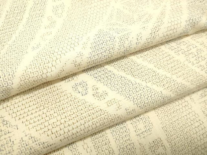 平和屋着物●結城紬 100亀甲 流水花文 正絹 逸品 DAAR4507tw
