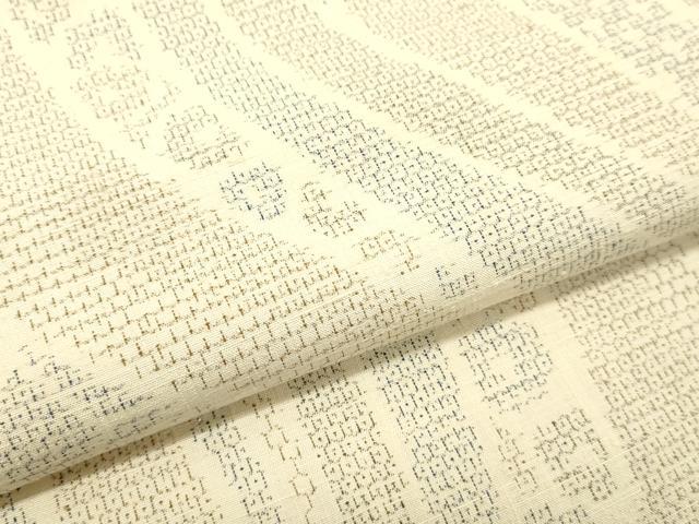平和屋着物●結城紬 100亀甲 流水花文 正絹 逸品 DAAR4507tw