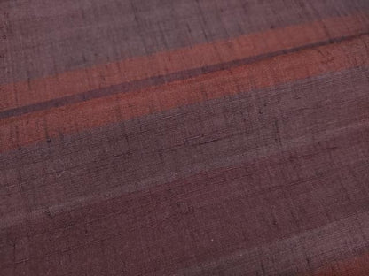 平和屋着物●上質な紬 　横段文　正絹　逸品　未使用　DAAR4517tw