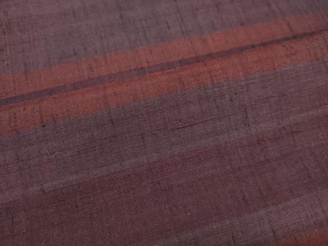 平和屋着物●上質な紬 　横段文　正絹　逸品　未使用　DAAR4517tw