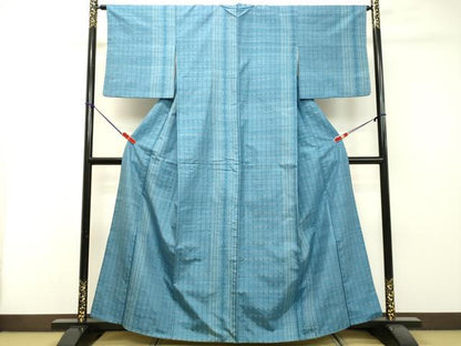 平和屋着物●上質な紬　花織　間道　正絹　逸品　DAAR4519tw