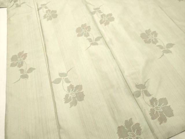 平和屋着物●本場大島紬 白大島 草花文 正絹 逸品 DAAR4520tw