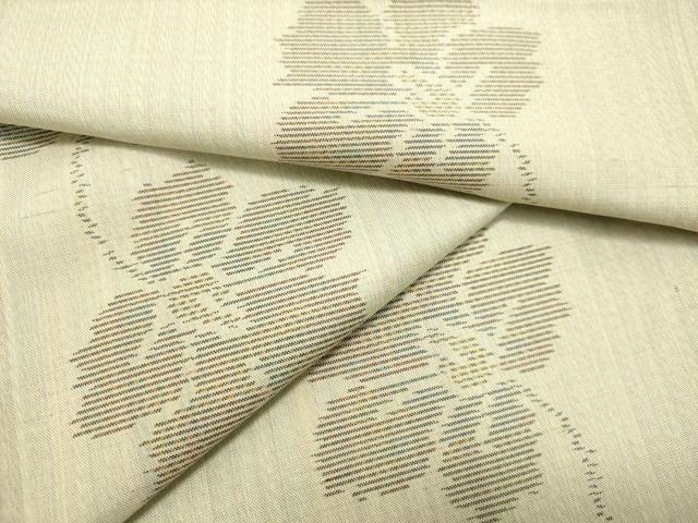 平和屋着物●本場大島紬 白大島 草花文 正絹 逸品 DAAR4520tw