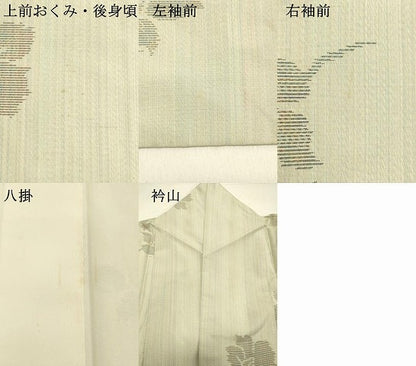平和屋着物●本場大島紬 白大島 草花文 正絹 逸品 DAAR4520tw