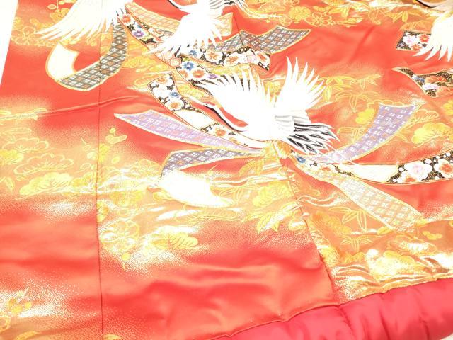 平和屋本店▼色打掛　和装　婚礼　結婚式　花嫁　神社挙式　刺繍　束ね熨斗飛鶴文　金糸　逸品　DAAR4996ya