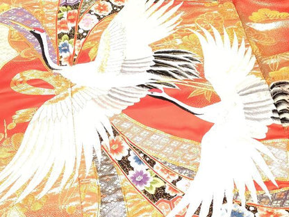 平和屋本店▼色打掛　和装　婚礼　結婚式　花嫁　神社挙式　刺繍　束ね熨斗飛鶴文　金糸　逸品　DAAR4996ya