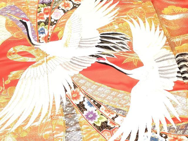 平和屋本店▼色打掛　和装　婚礼　結婚式　花嫁　神社挙式　刺繍　束ね熨斗飛鶴文　金糸　逸品　DAAR4996ya